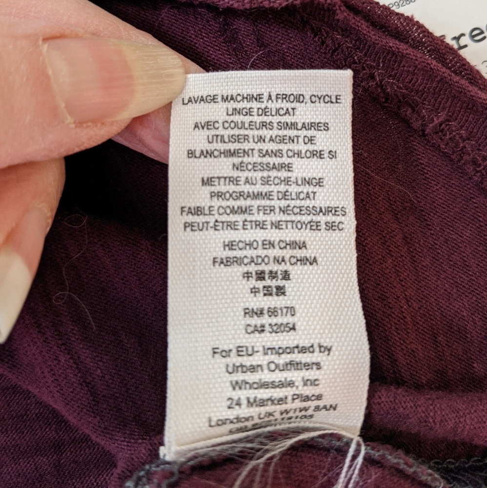 Free People HP! NWT top XS olive burgundy oversized - Picture 12 of 13